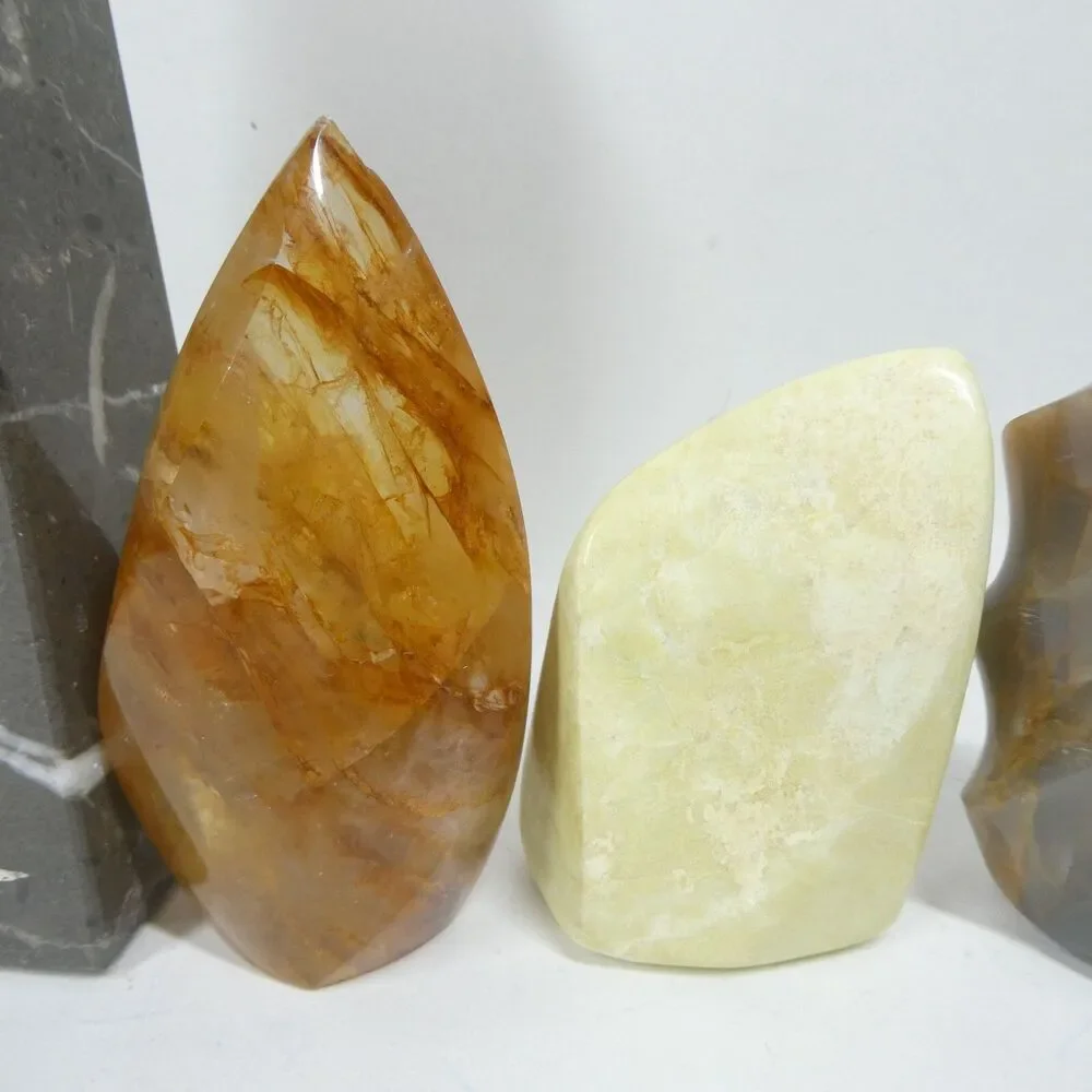 Display Crystal Lot Marble Obelisk Fire Quartz Labradorite Agate Energy Healing
